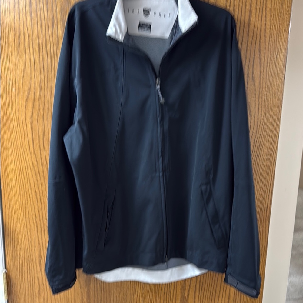 Nike Black Windbreaker Jacket with Stand-Up Collar